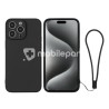 Silicone Case Black + Wrist Strap iPhone 15 Pro Max