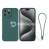 Silicone Case Green + Wrist Strap iPhone 15 Pro Max