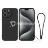Silicone Case Black + Wrist Strap iPhone 15 Pro