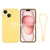 Silicone Case Yellow + Wrist Strap iPhone 15 Plus