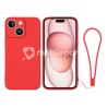 Silicone Case Red + Wrist Strap iPhone 15 Plus