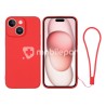 Silicone Case Red + Wrist Strap iPhone 15