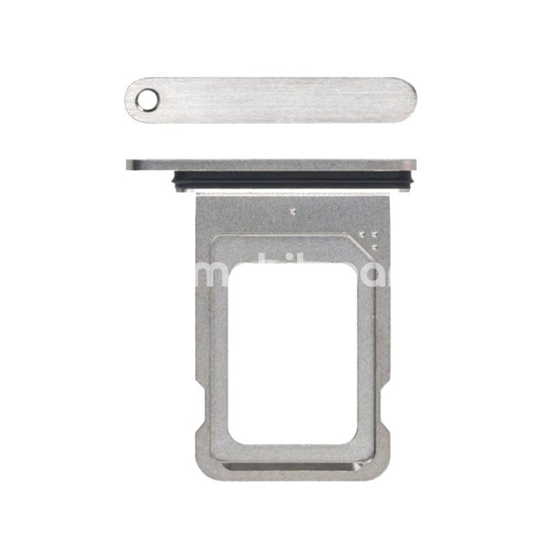 Single Sim Card Tray White Titanium iPhone 15 Pro - 15 Pro Max