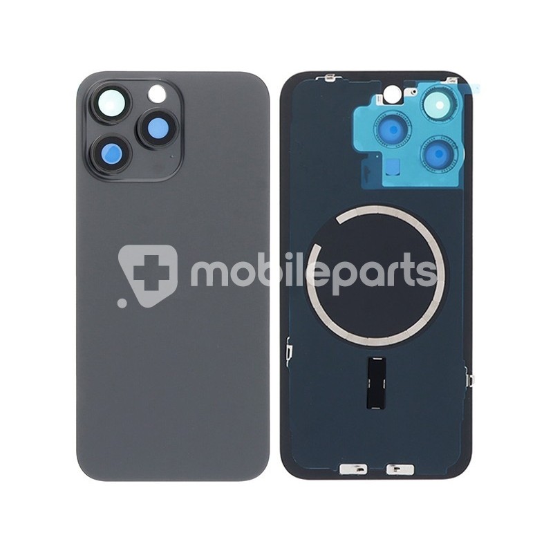 Rear Cover Black Titanium + Magnetism Ring + Camera Lens iPhone 15 Pro Max