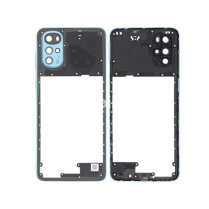 Middle Frame Iceberg Blue + Camera Lens Moto G22