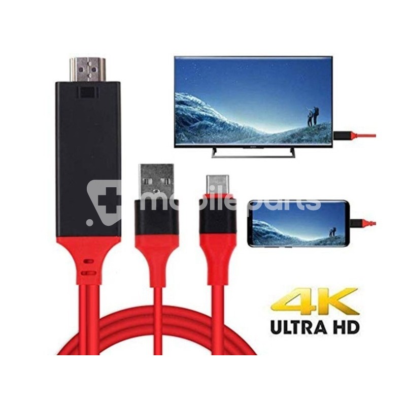 Cable USB 3.1 Type-C to HDMI MHL 4K Smartphone to TV Transmitter