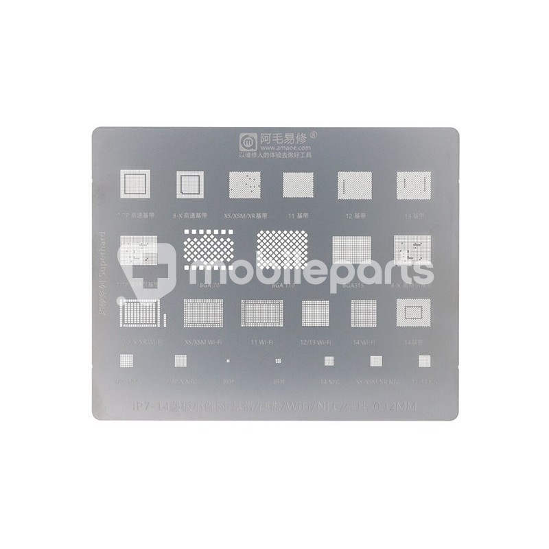 Amaoe Baseband - WiFi - NFC - Hard Disk BGA Stencil iPhone 7 - 14 Pro Max