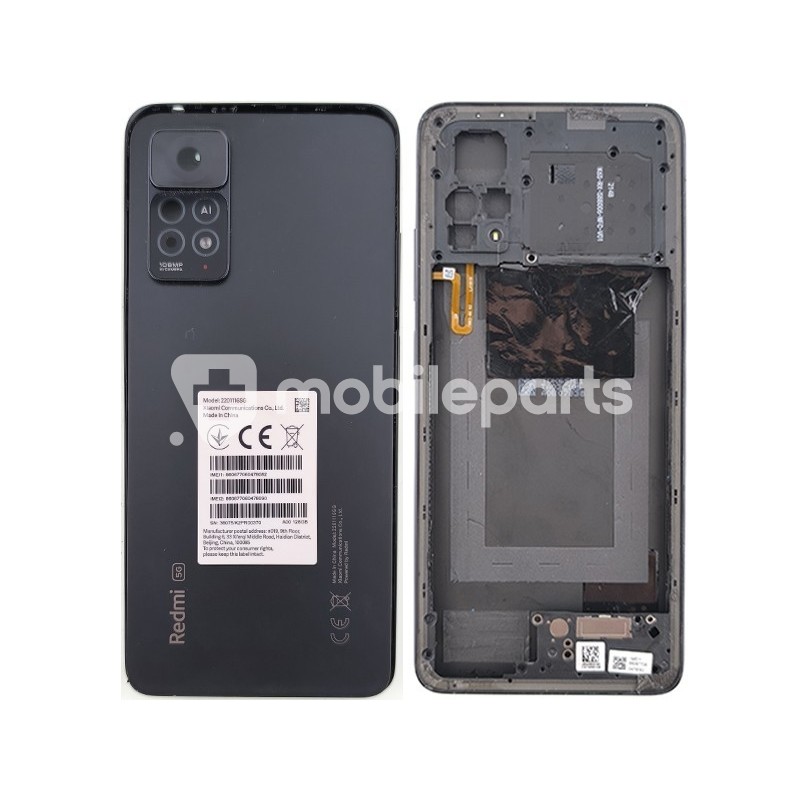 Frame + Rear + Fingerprint Black Xiaomi Redmi Note 11 Pro 5G (PULLED)