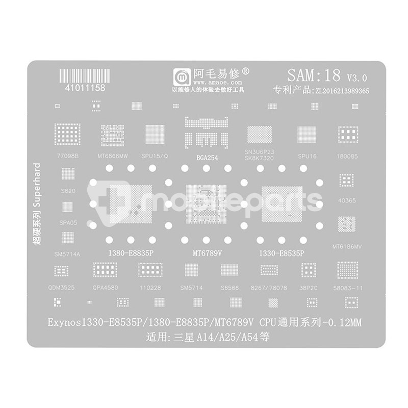 Amoe SAM:18 0.12MM Stencil Samsung SM- A14 - A25 - A54