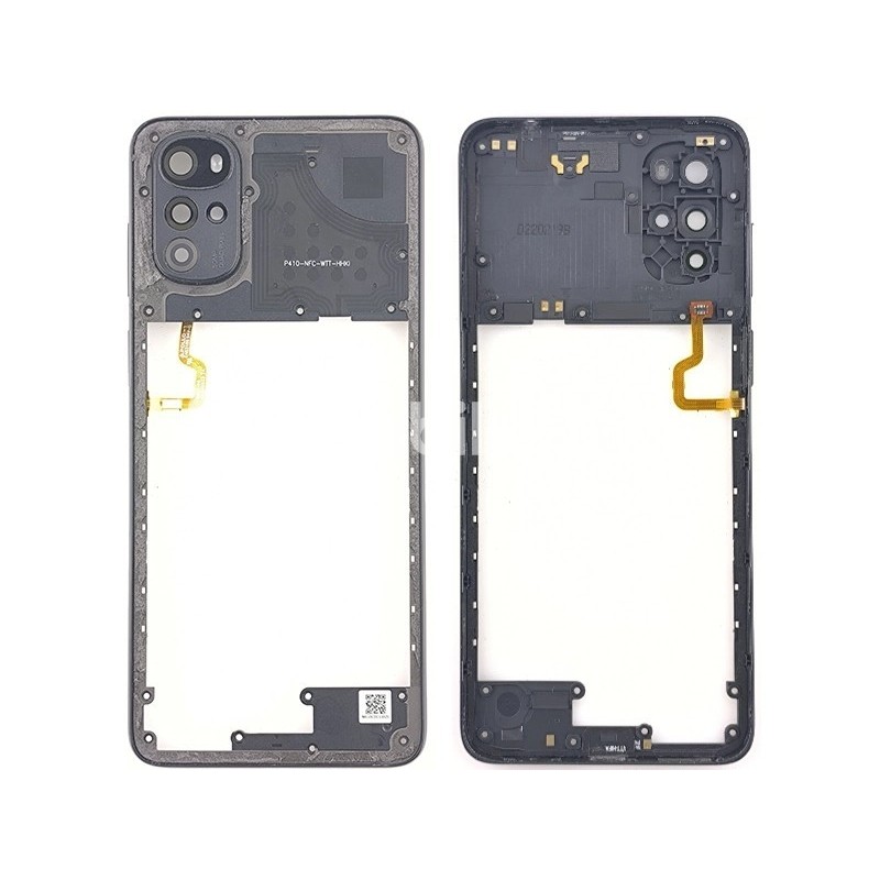 Middle Frame + Fingerprint Black Moto G22 (PULLED)