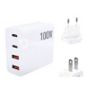 Battery Charger 100W Fast Charger 2 Usb + 2 Usb Type C White USA/UE Plug