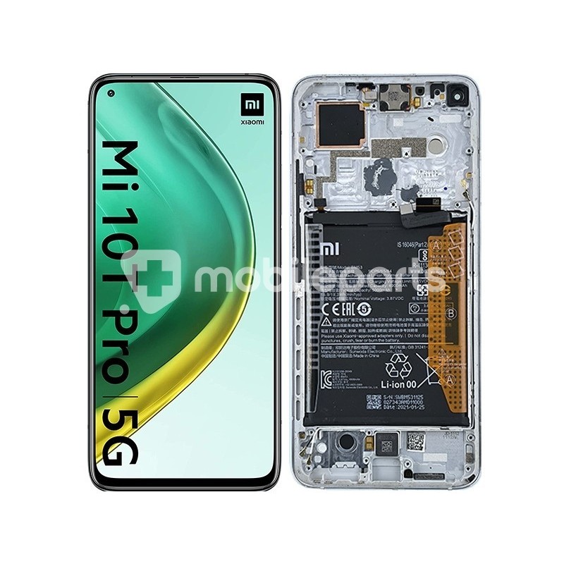 LCD + Battery + Frame Silver Xiaomi Mi 10T Pro 5G (PULLED)