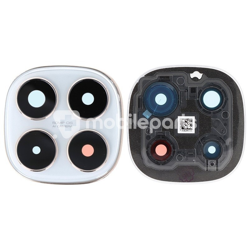 Rear Camera Lens + Frame White Xiaomi Redmi Note 14 Pro