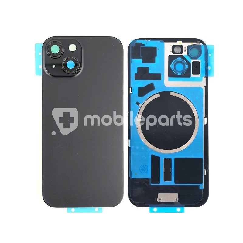 Rear Cover Black + Holder + Magnetism Ring iPhone 15 No Logo