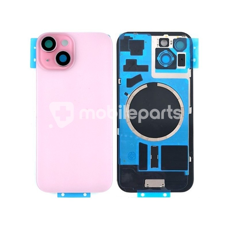 Rear Cover Pink + Holder + Magnetism Ring iPhone 15 No Logo