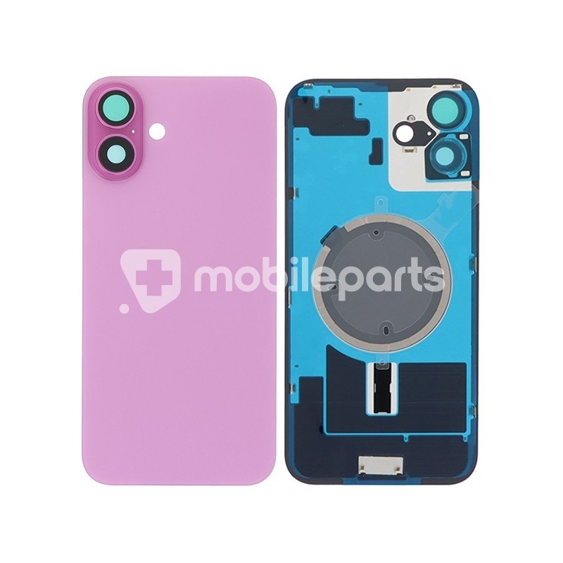 Rear Cover Pink + Holder + Magnetism Ring iPhone 16 Plus No Logo