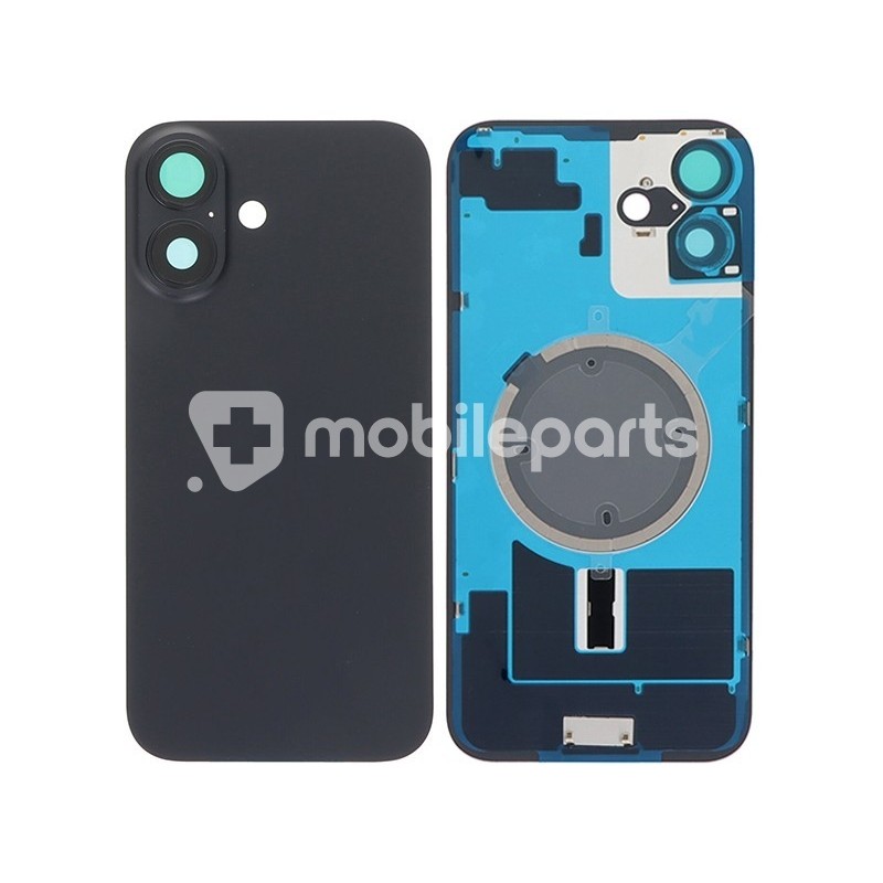 Rear Cover Black + Holder + Magnetism Ring iPhone 16 Plus No Logo