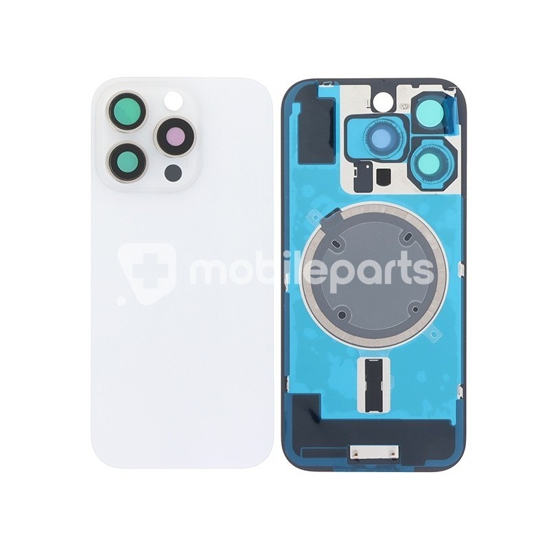 Rear Cover White Titanium + Holder + Magnetism Ring iPhone 16 Pro No Logo