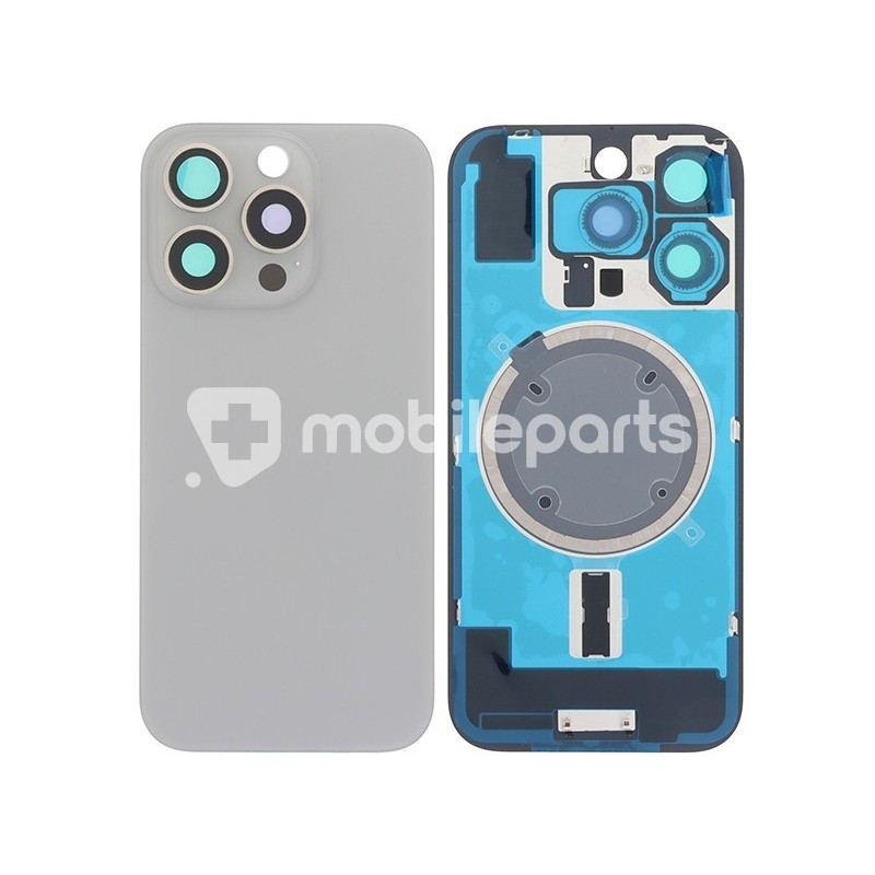 Rear Cover Natural Titanium + Holder + Magnetism Ring iPhone 16 Pro No Logo