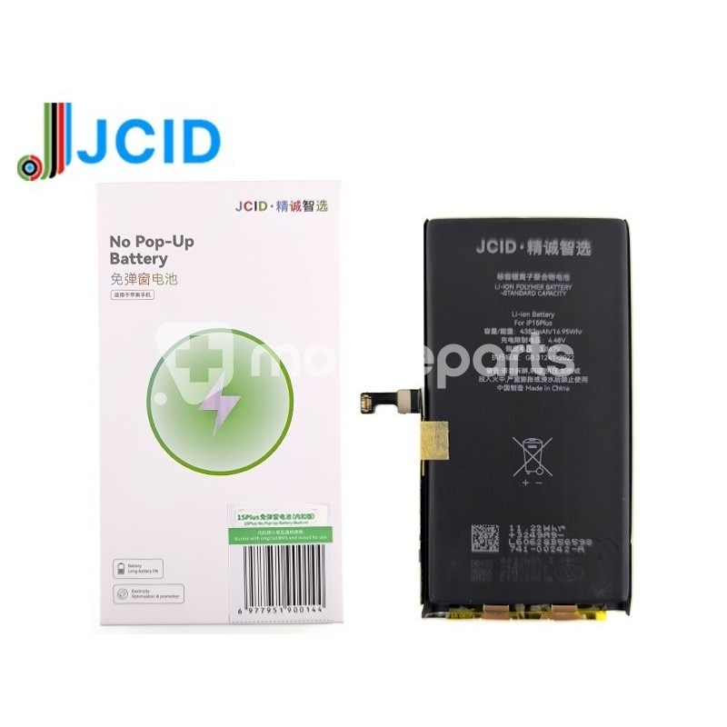 JCID Battery 4383mAh iPhone 15 Plus No POP-UP No Board