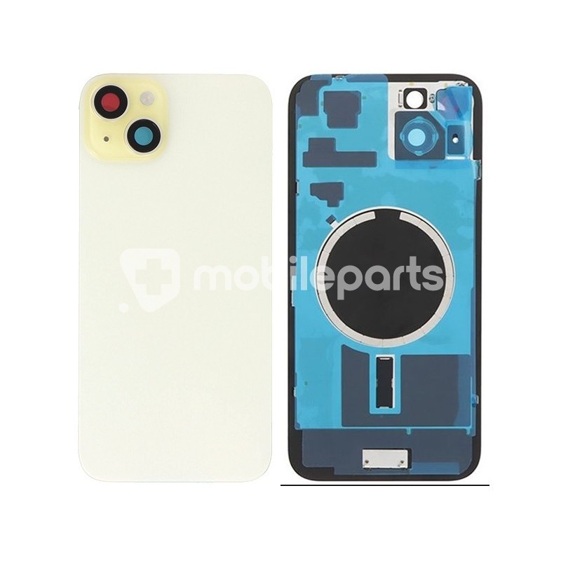Rear Cover Yellow + Holder + Magnetism Ring iPhone 15 Plus No Logo