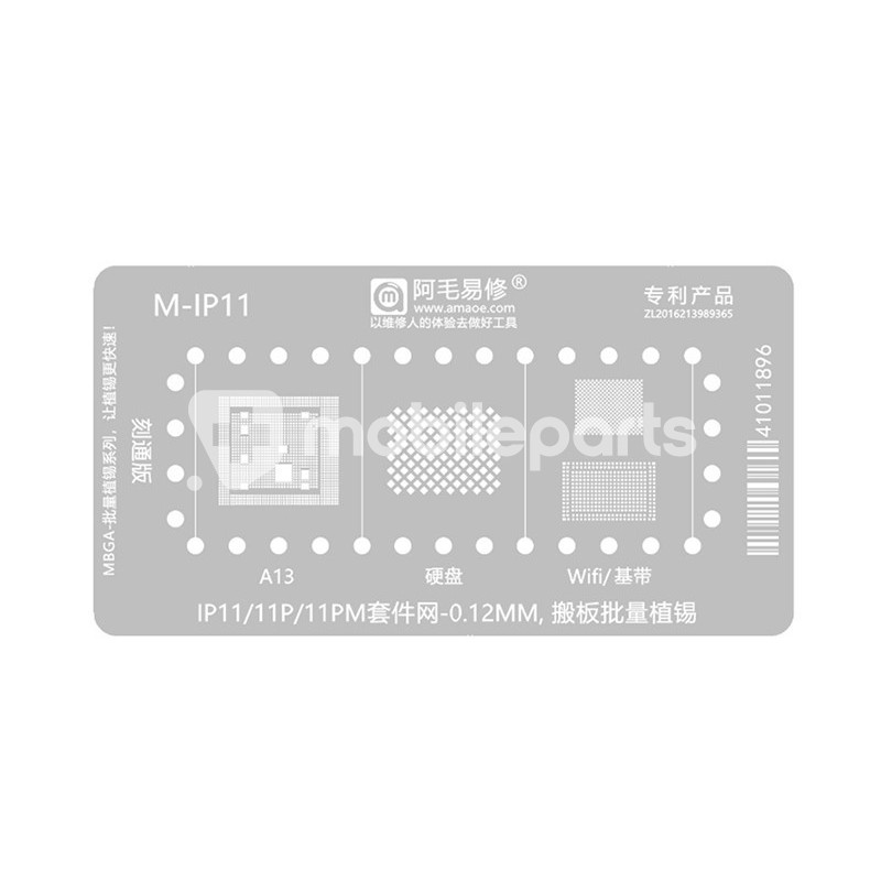 AMOE M-IP11 0.12MM Stencil iPhone 11 - 11P - 11PM