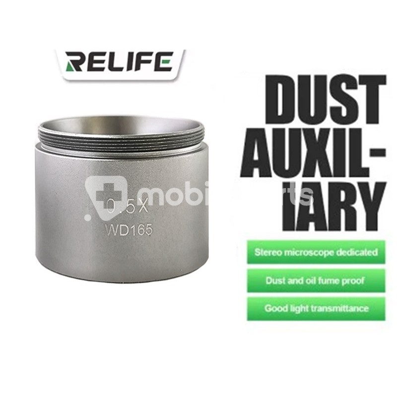 Relife M-21 Microscope Barlow Objective LENS 0.5X WD165 Silver