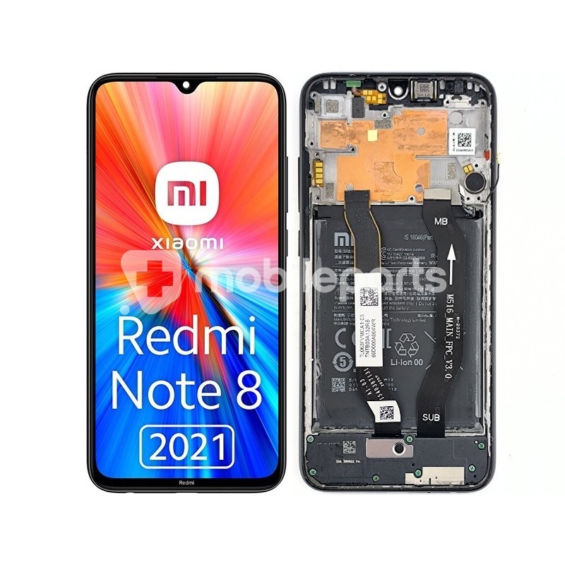 LCD + Battery + Frame Black Xiaomi Redmi Note 8 2021 (PULLED)