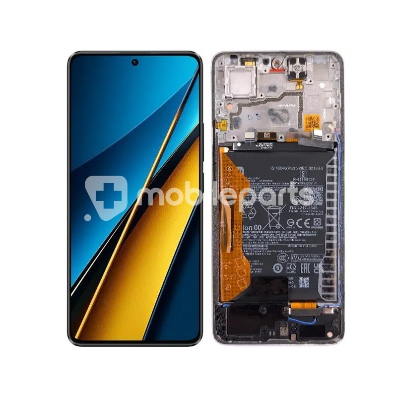 LCD + Battery + Frame White Xiaomi Poco X6 5G (PULLED)