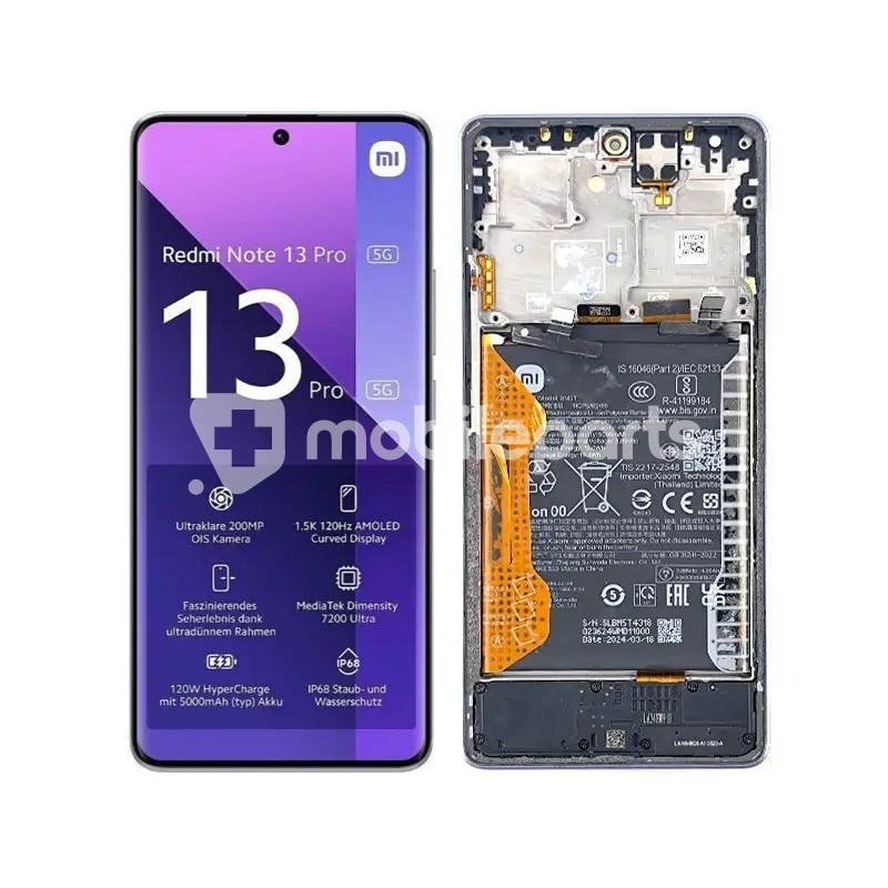 LCD + Battery + Frame Levander Purple Xiaomi Redmi Note 13 Pro 4G (PULLED)