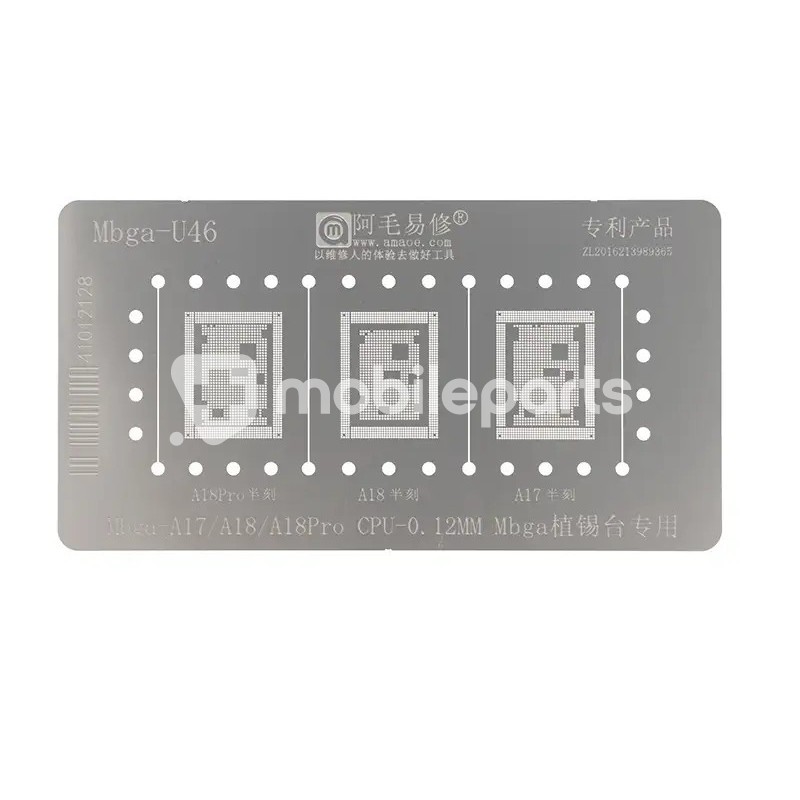 Amaoe Mbga-U46 0.12MM A17 - A18 - A18Pro Reballing Stencil