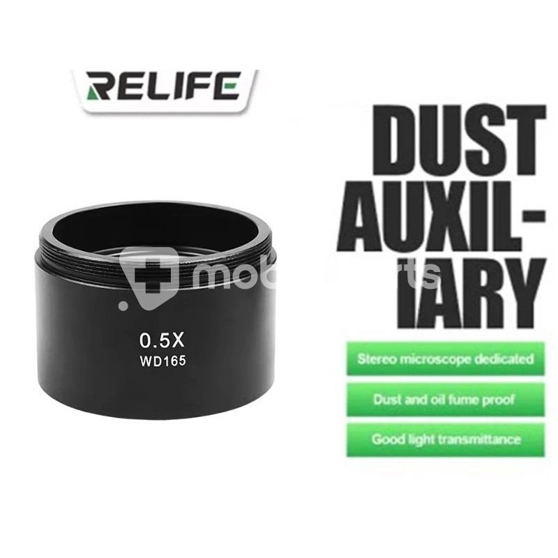 Relife M-21 Microscope Barlow Objective LENS 0.5X WD165 Black