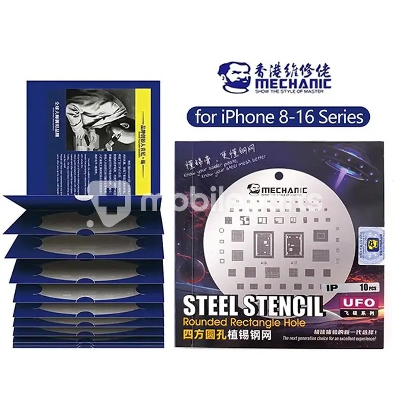 Mechanic 10-in-1 UFO BGA Reballing Stencil IPhone 8-16 Series