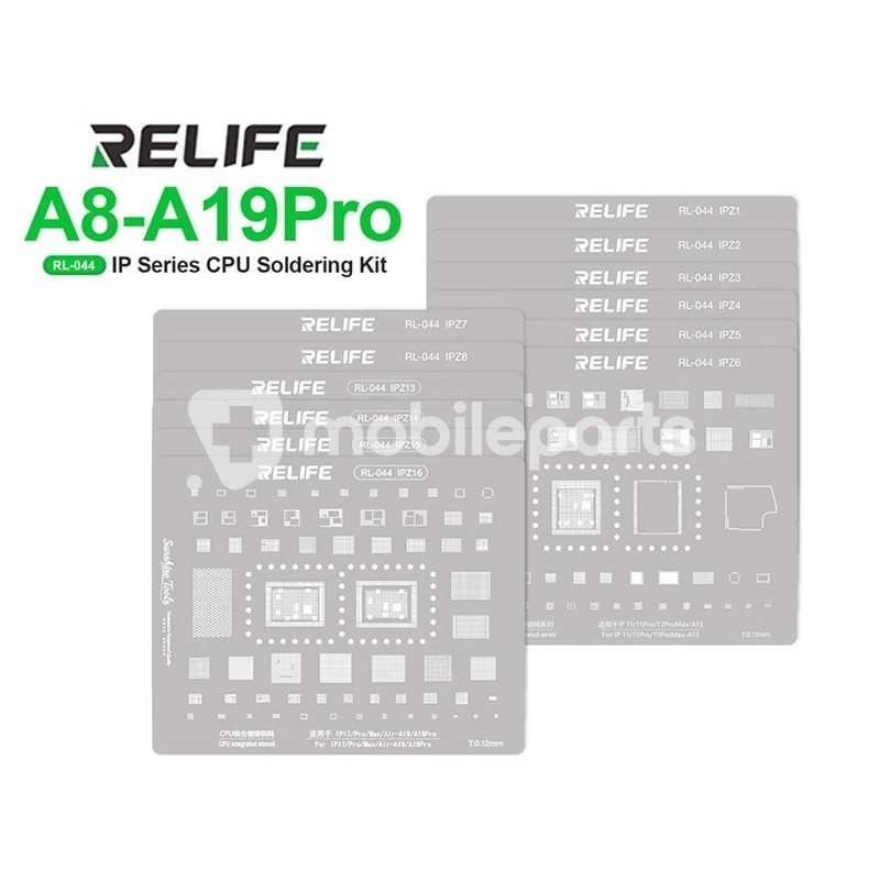 Relife RL-044 12 in 1 CPU Repair Stencil iPhone 6 - 17 Pro Max