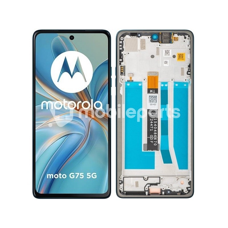 Display Touch + Frame Aqua Blue Moto G75 (Ori)