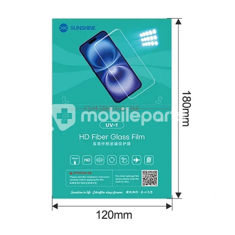 SUNSHINE UV-1 HD Fiberglass Protective Film for Screens under 7 inches (25 Pcs)