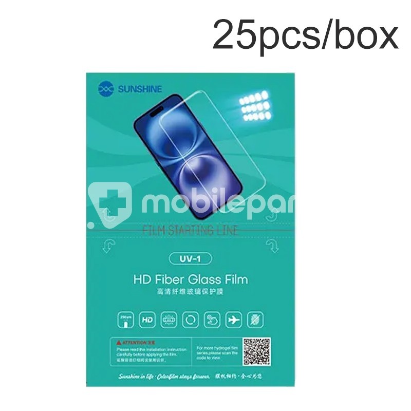 SUNSHINE UV-1 HD Fiberglass Protective Film for Screens under 7 inches (25 Pcs)