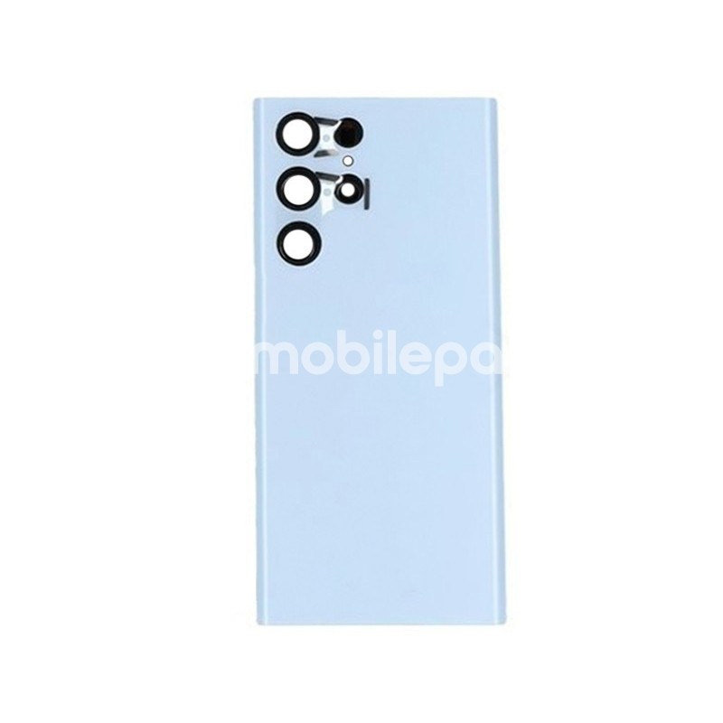 Rear Cover Sky Blue + Camera Lens Samsung SM-S908 S22 Ultra No Logo