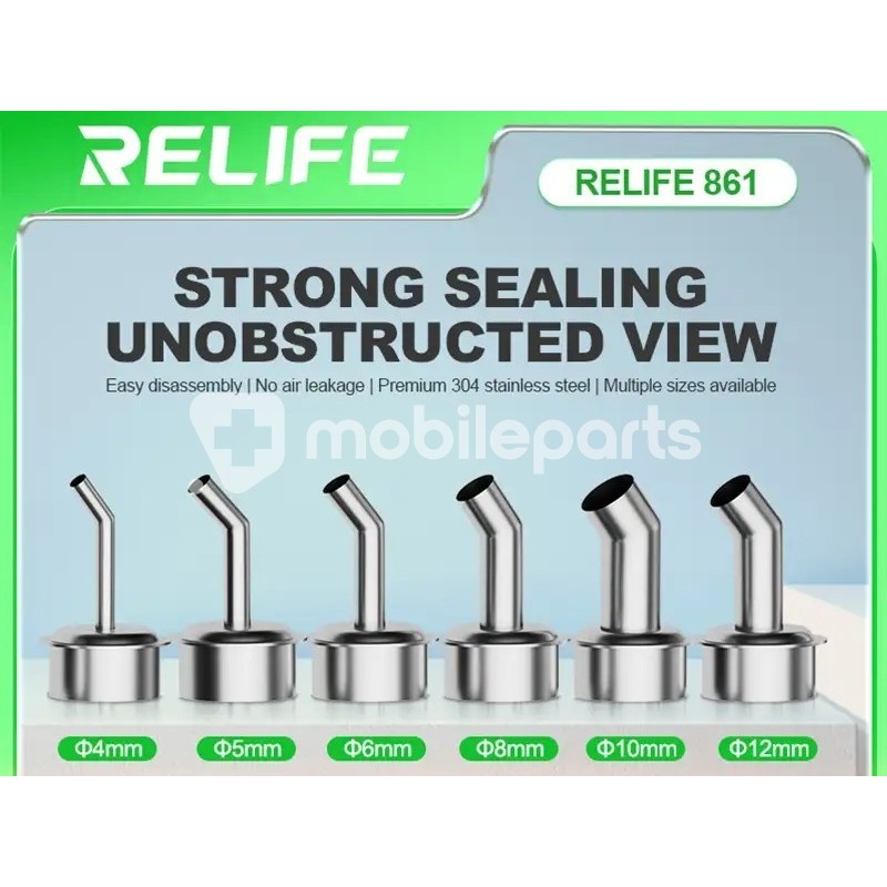 RELIFE 861 Set Nozzles Curved for Hot Air Stations