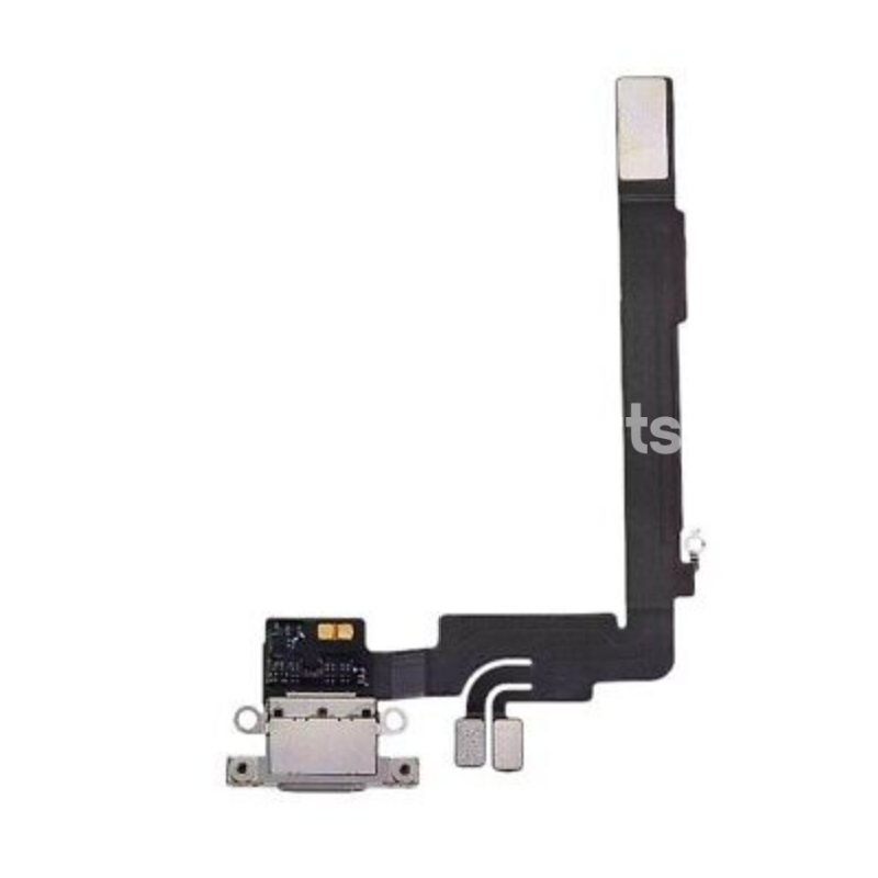 Charging Connector White Titanium Flex Cable iPhone 16 Pro Max (PULLED)