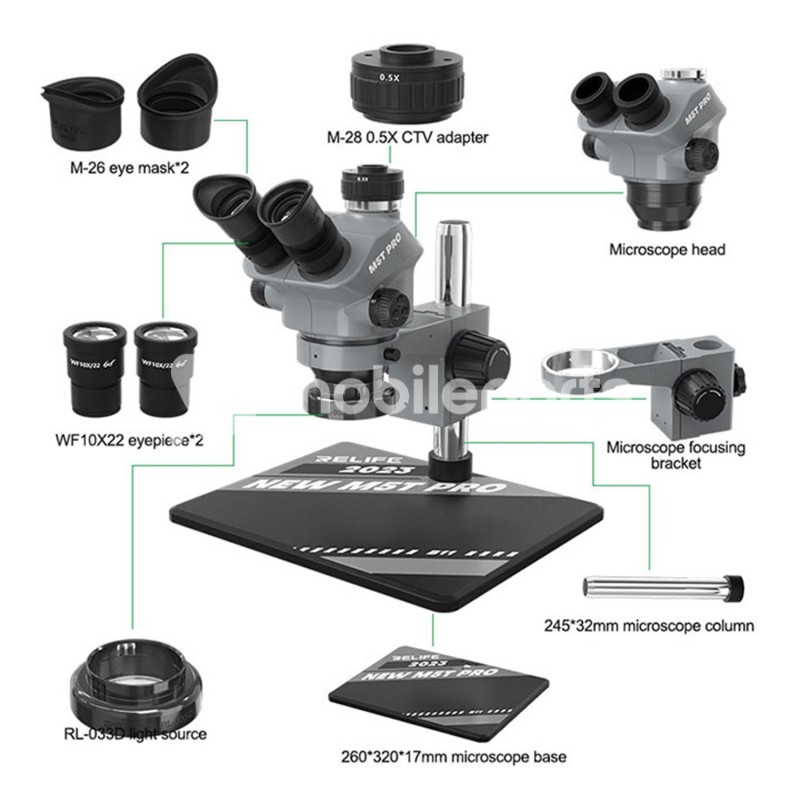 Relife M5T Pro Trinocular Microscope (7X-50X magnification)