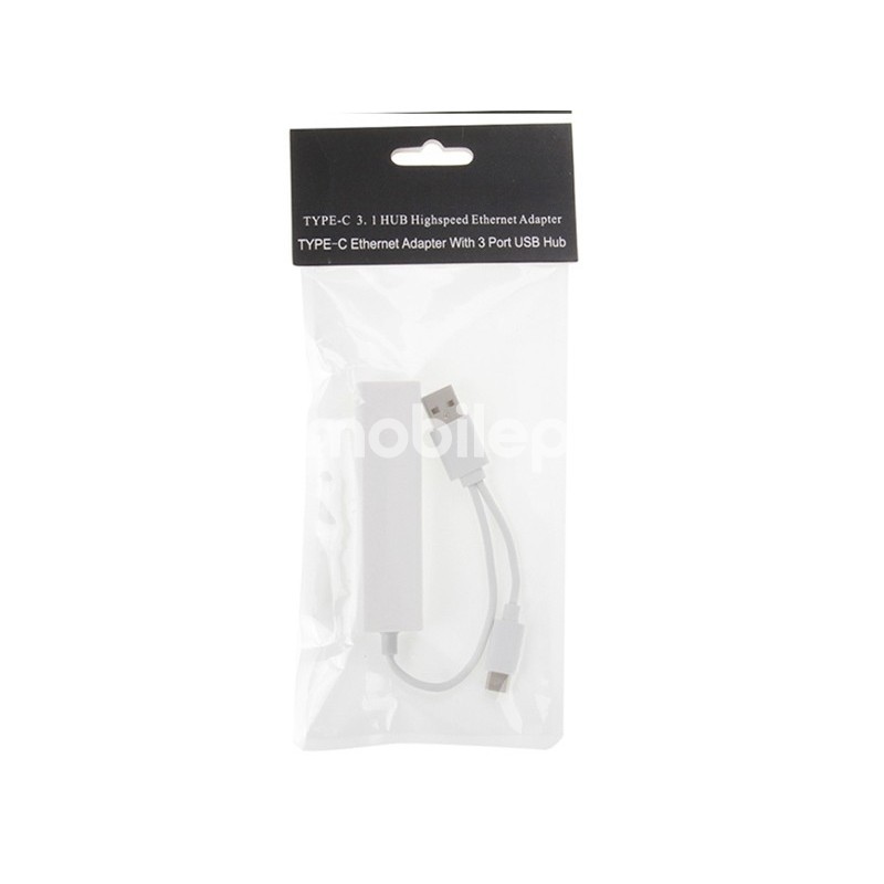 USB-C - Type-C 3.1 to 3 Ports USB HUB + Ethernert Adapter