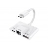 Adapter 3 In 1 USB-C  A  USB - Ethernet - Type-C Power