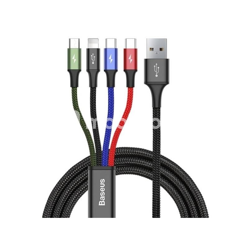 Baseus 3.5A 4 in 1 Fast Charging 1 Type C + 2 Micro USB -1 Lightning